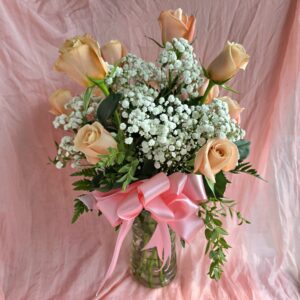 Dozen Pink Roses Bouquet